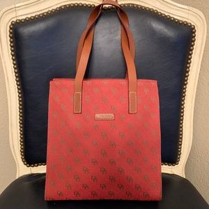 Dooney & Bourke Signature Red Canvas Leather Purse